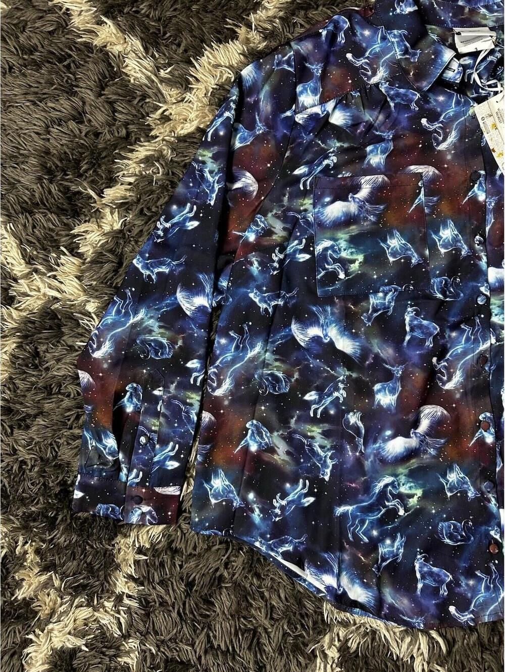 Torrid Harry Potter Patronus Button Up Shirt Womens Plus Size 3 3X Galaxy NWT - Picture 4 of 13